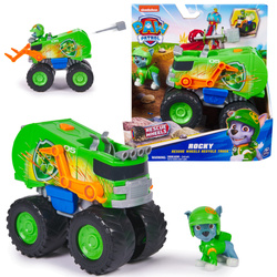 Psi Patrol Rocky Śmieciarka Pojazd Ciężarówka Rescue Wheels + Figurka