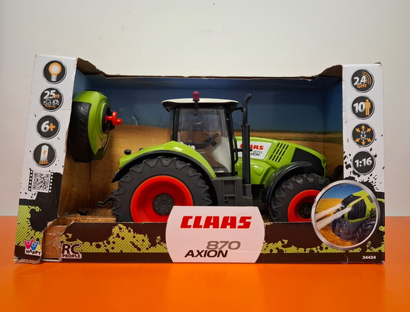 OUTLET Traktor Zdalnie sterowany RC Claas Axion 870 do bruder 1:16 Happy People USZKODZONE OPAKOWANIE