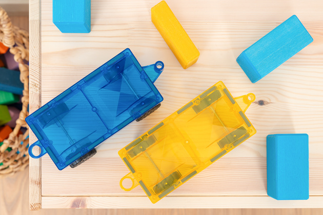 CONNETIX Rainbow Car Pack Kreatywne klocki magnetyczne 2 pojazdy