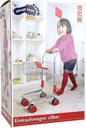 Zestaw Koszyk na zakupy z akcesoriami produkty spożywcze + wózek sklepowy Small Foot