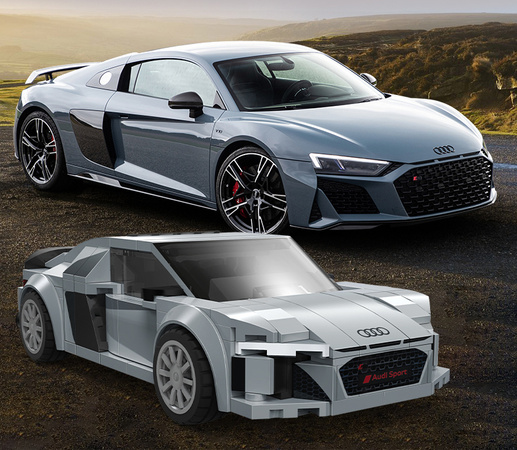 Klocki konstrukcyjne CaDA wyścigówka Samochód wyścigowy Audi R8 Coupe Auto sportowe 199 elementów