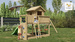 Plac zabaw drewniany duży ogrodowy Galaxy L domek, zjeżdżalnia, huśtawki, drabinka