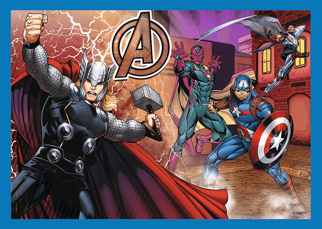 Trefl Puzzle 4w1 Marvel Odważni Avengersi