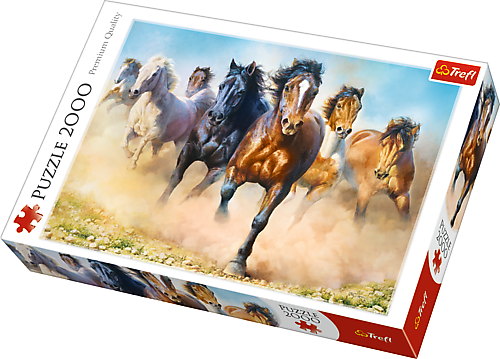 Trefl Puzzle 2000  elementów Galopujące Stado Koni