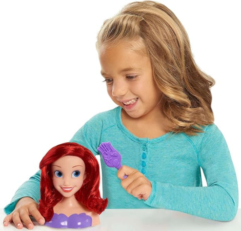 Lalka Głowa do czesania i stylizacji włosów Księżniczka Disney Arielka Mała syrenka +szczotka