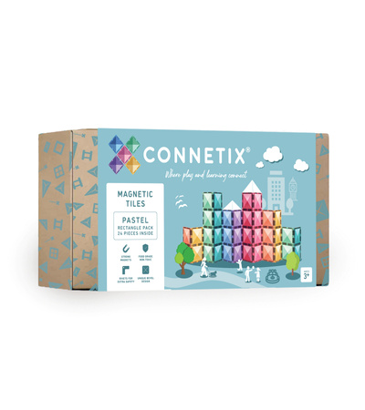 CONNETIX Pastel Rectangle Pack Kreatywne klocki magnetyczne 24 elementy