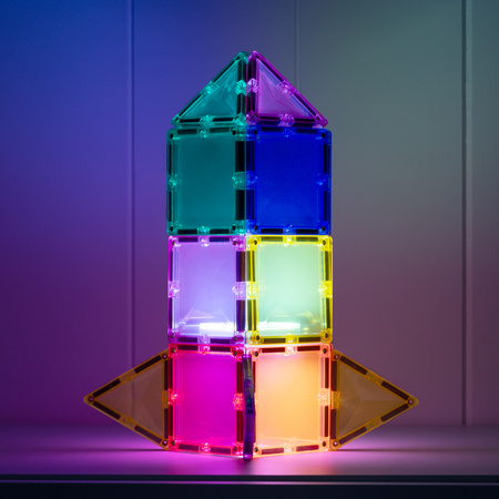 CONNETIX Light Star Pack Kreatywne klocki magnetyczne z podświetleniem 28 elementów