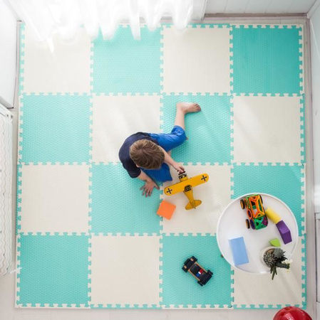 Humbi Puzzle piankowe Mata piankowa 62x62x1 cm 4 szt Kremowo - Miętowa