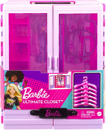 Barbie Fashionistas Wielka szafa na ubranka + wieszaki