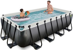 Basen ogrodowy 400x200x100cm z pompą piaskową i drabiną czarny