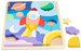 Kolorowa układanka Rakieta kosmiczna w Kosmosie drewniane puzzle 42 elementów