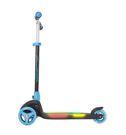 EVO Składana Regulowana Trójkołowa Hulajnoga dla Dzieci Rainbow Blast Mini Cruiser Błękitny Świecący Podest