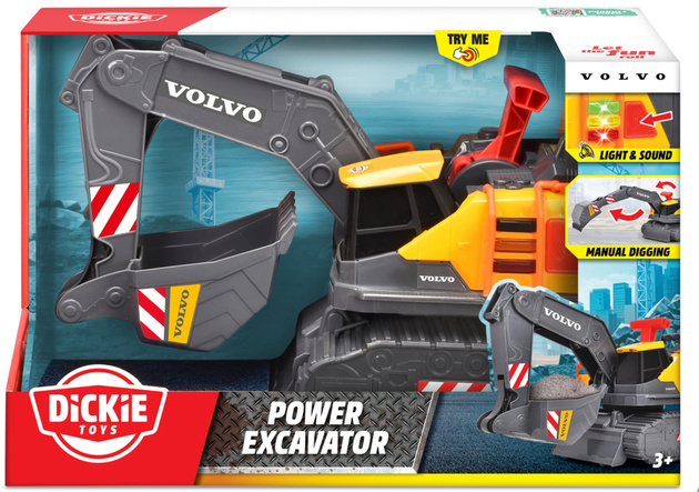 Pojazd Budowlany Koparka Volvo Power Excavator Pojazd Dźwięk Światło