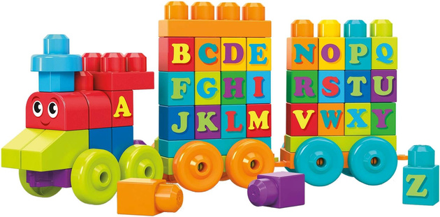 Mega Bloks Zestaw klocków Mój Pierwszy Pociąg ABC 60 elementów