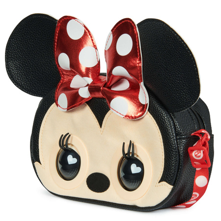 Purse Pets Disney Myszka Minnie Interaktywna Czarna Torebka z ruchomymi oczami + Opaska do włosów Uszy Myszki Minnie z kokardką
