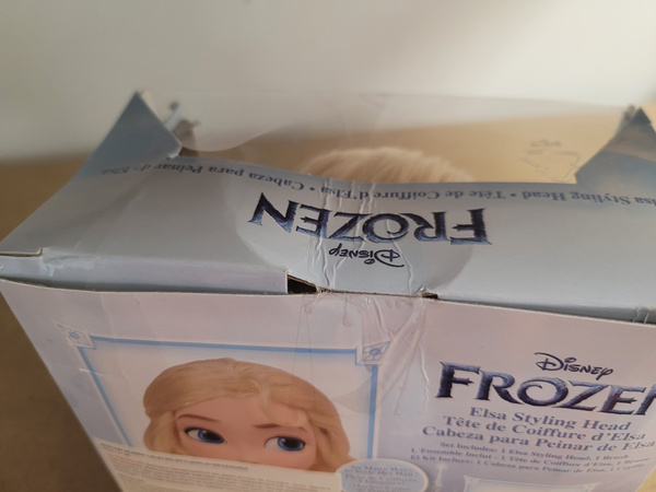 OUTLET Lalka Głowa do czesania i stylizacji włosów Księżniczka Disney Elsa Kraina Lodu +szczotka USZKODZONE OPAKOWANIE