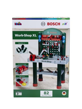 Duży Warsztat Zestaw z Narzędziami dla Dzieci Bosch 82 elementy Srebrny