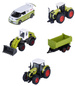 Zestaw Claas Farm 5 pojazdów traktory przyczepa Volkswagen