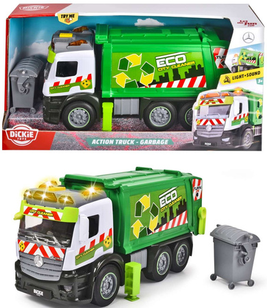 Śmieciarka Eco Mercedes Benz + akcesoria światło/dźwięk