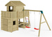 Fungoo Plac zabaw drewniany ogrodowy Multifort KDI, zjeżdżalnia, ścianka wspinaczkowa