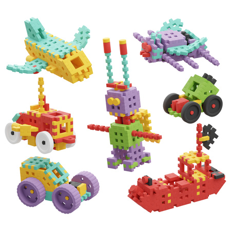 Klocki konstrukcyjne Mini Waffle zestaw Konstruktor Majster 200 elementów Marioinex