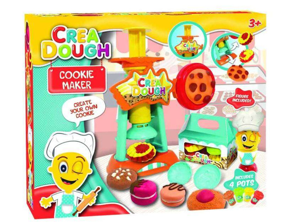 Crea Dough Ciastolina Zestaw piekarnia, wypieki ciastek 4 kolory