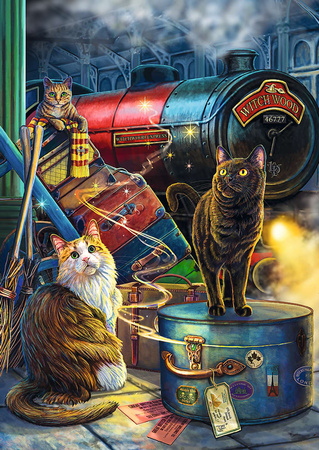 Puzzle 1000 Magic Collection Ekspres czarownic Koty Trefl Lisa Parker 12+