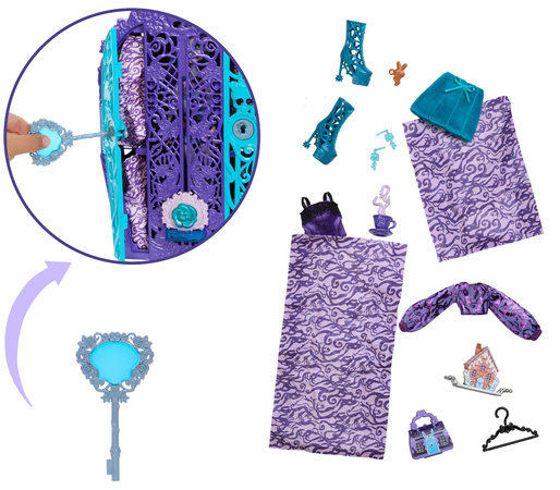 Monster High Zestaw Lalka Twyla 28 cm + akcesoria niespodzianki Straszyceum