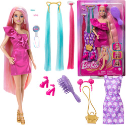 Lalka Barbie zestaw z kolorowymi włosami Fun&Fancy Zabawa Włosami ubrania + akcesoria
