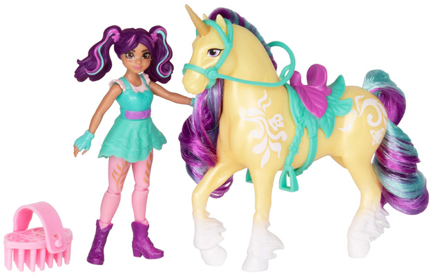 Unicorn Academy Akademia Jednorożców Zestaw Figurki Ava & Leaf dziewczyna i jednorożec + akcesoria