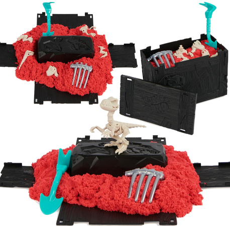 3 Zestawy Piasek kinetyczny Wykopaliska Dino XCavate Zestaw poszukiwanie Szkielet Dinozaur Kinetic Sand + akcesoria