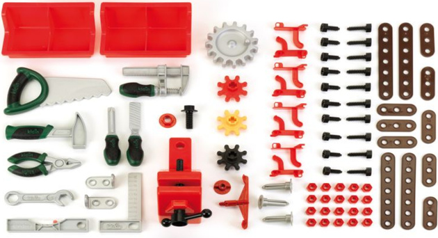 Duży Warsztat Zestaw z Narzędziami dla Dzieci Bosch 82 elementy Srebrny