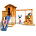 Plac zabaw drewniany duży MyHouse Spider domek, huśtawka, zjeżdżalnia, drabinka, ścianka i siatka wspinaczkowa