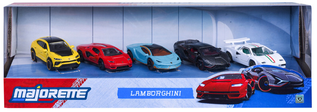 Zestaw 5 pojazdów Lamborghini Sportowe Auta Metalowe Resoraki zestaw Prezentowy