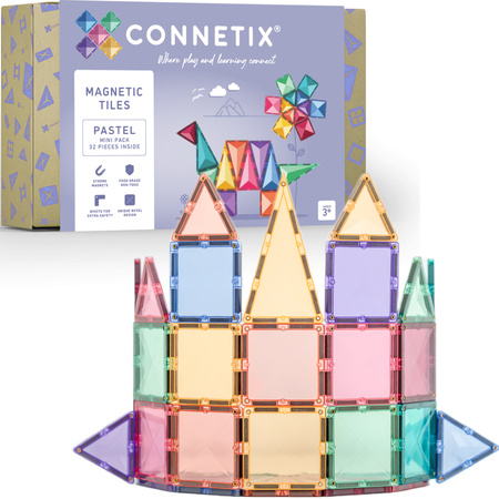 CONNETIX Pastel Mini Pack Kreatywne klocki magnetyczne 32 elementy