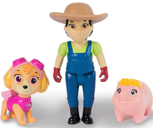 Psi Patrol Zestaw 6 Figurek Farmerka Yumi Pani Burmistrz Skye Rubble Chickaletta Świnka