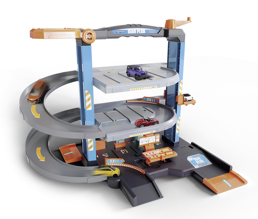 Zestaw Duży Garaż Parking Samochodowy City Flex 5 pojazdów miejskich