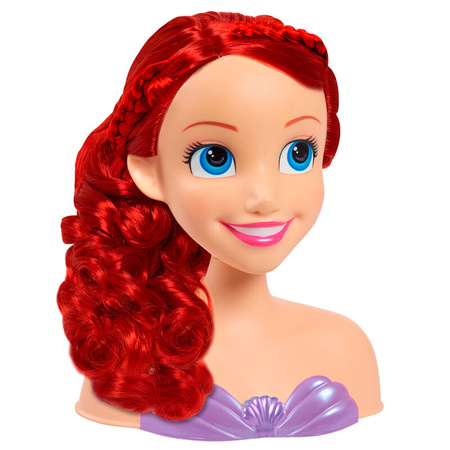 Lalka Głowa do stylizacji czesania włosów Księżniczka Disney Mała Syrenka Ariel Arielka Fryzjer + akcesoria