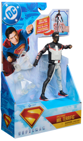 DC Comics Epic Strike mała figurka Mr.Terrific ruchoma lalka 15 cm + akcesoria