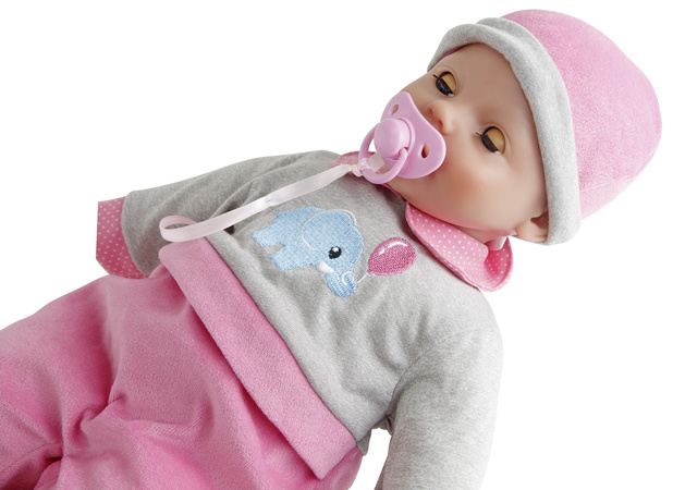OUTLET Lalka Laura gaworząca 40 cm ze smoczkiem i butelką PRODUKT PO ZWROCIE