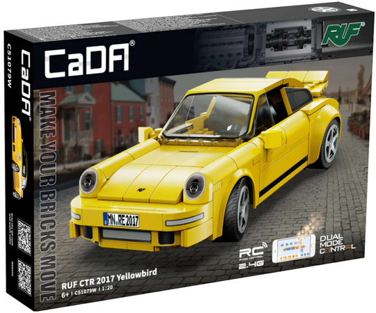 Klocki CaDA Duży samochód sportowy APE Supercar + pojazd miejski Zdalnie sterowany RUF CTR 2017 2045 el