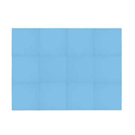 Humbi mata piankowa pod basen puzzle piankowe wodoodporne 12 szt. niebieski 240 x 180 x 1 cm