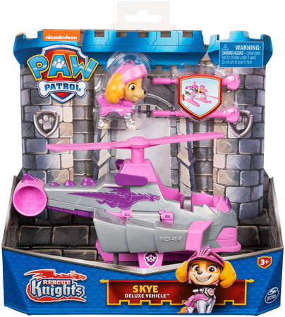 Psi Patrol Rescue Knights Rycerze Skye figurka i pojazd helikopter