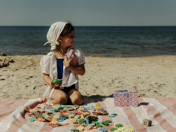Klocki konstrukcyjne Mini Waffle zestaw w pastelowych kolorach 300 elementów Marioinex
