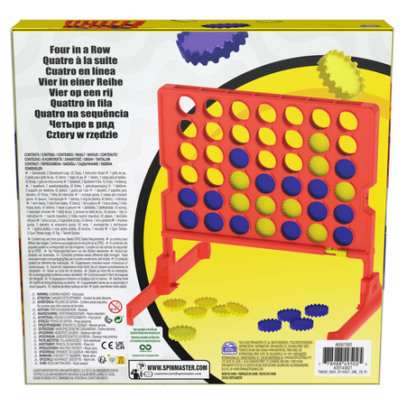 Gra Cztery w rzędzie Four in a Row logiczna towarzyska rodzinna klasyczna 4 po kolei