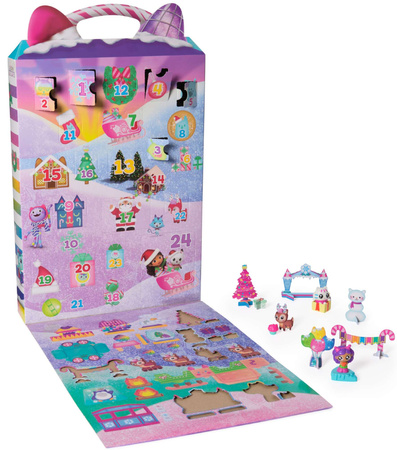 Koci Domek Gabi Kalendarz Adwentowy figurki + papierowe dekoracje 25 elementów Gabby's Dollhouse