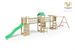Fungoo Plac zabaw drewniany ogrodowy Space Longer, zjeżdżalnia, ścianka wspinaczkowa, huśtawki, kuchnia błotna