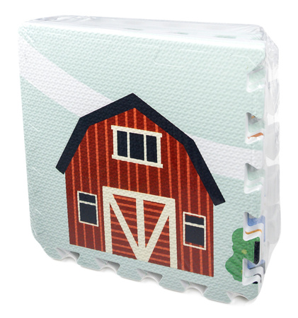 Mata podłogowa edukacyjna 180x90 Grube puzzle piankowe 18 szt. Humbi Farma Wieś Gospodarstwo Zwierzęta domowe