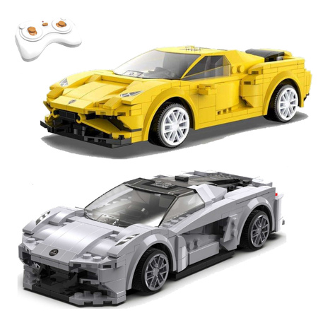 Klocki CaDA Pojazd zdalnie sterowany Auto wyścigowe EVO Race Car + wytrzymały Lotus Evija RC Dual Mode 597 el.