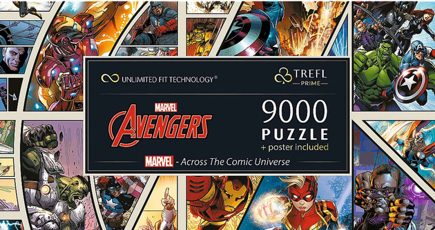Puzzle Trefl 9000 Avengers Marvel Comic Universe UFT + plakat
